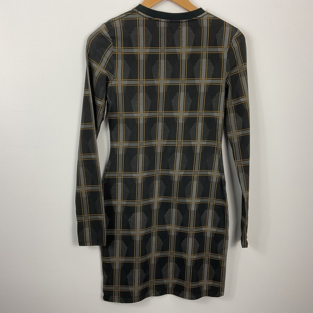 Lurking Class By Sketchy Tank Coffin Plaid Long Sleeve Mini Dress Black Size S - Picture 3 of 8